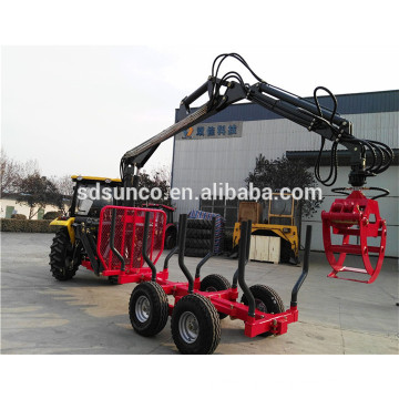 Remorque professionnelle de bois d&#39;ATV, remorque de rondin avec la grue, usine de remorque en bois